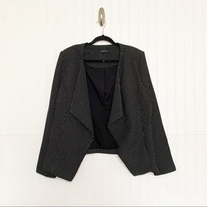 Lane Bryant Black Polka Dot Waterfall Blazer